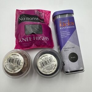 Compact Kicks/No nonsense Pantyhose 4Pairs Sealed Pkg